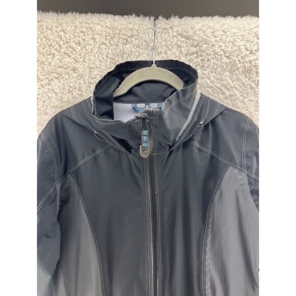 Kuhl Women’s Jetstream Trench Rain Jacket Black Grey Waterproof Hooded Size XS - Picture 3 of 12